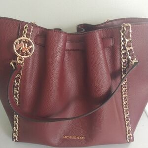 Michael Kors Burgundy Leather Tote Bag